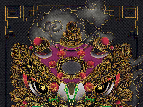 金箔雄狮（个人主页-ZNTkyMDMxNDQ=） - 商业插画 - 站酷设计师武花果原创素材 - 站酷ZCOOL