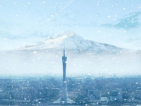 下雪的广州