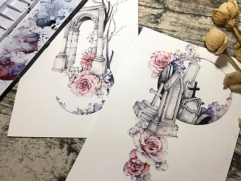 碑與花（個(gè)人主頁(yè)-ZMzEwMjY3ODQ=） - 藝術(shù)插畫(huà) - 站酷設(shè)計(jì)師獅子丶原創(chuàng)素材 - 站酷ZCOOL