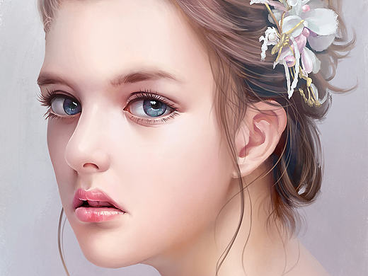 彩色女头像练习