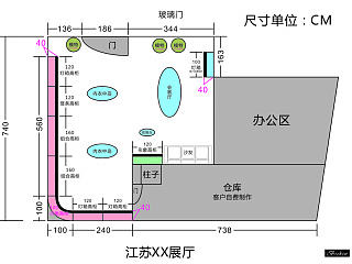 CDR展厅布局平面图01
