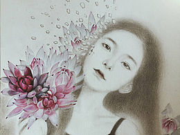 彩铅，水彩手绘插画