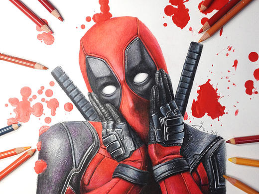 死侍Deadpool彩铅