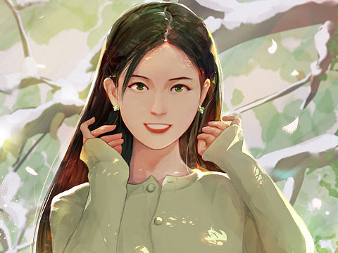 冬日里的晓雯（个人主页-ZNTY0NjQ1NTI=） - 艺术插画 - 站酷设计师x竹子x原创素材 - 站酷ZCOOL