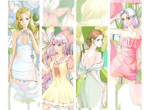 分享最近的一套花卉主题立绘