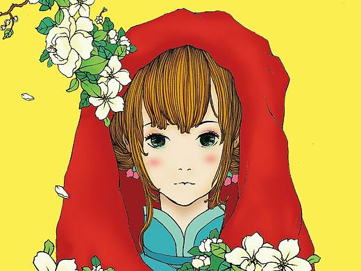 手绘作品ps填色