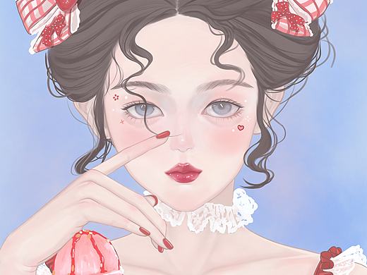 红色系少女