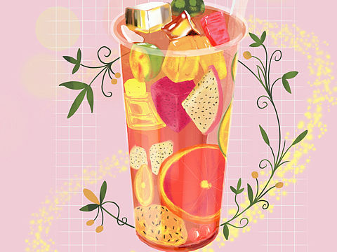 果茶插画（个人主页-ZNTY0ODYyMjA=） - 艺术插画 - 站酷设计师林木子豆豆花原创素材 - 站酷ZCOOL