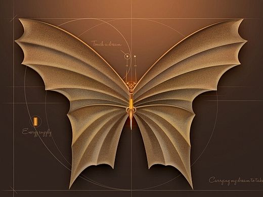 临摹机器蝴蝶PSD