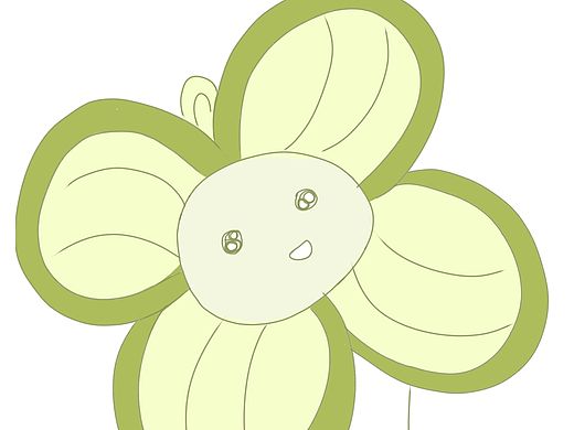 原创小表情插图 笑成一朵花  