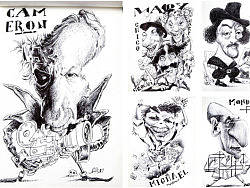 临名人漫画像（圆珠笔）2