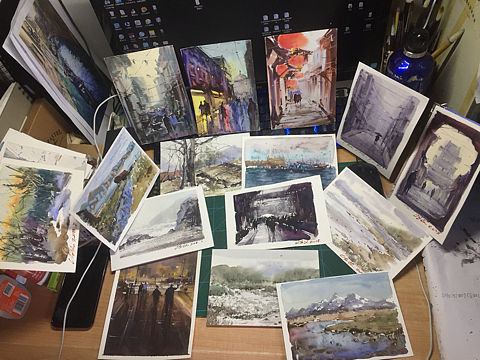 19×13水彩小速写