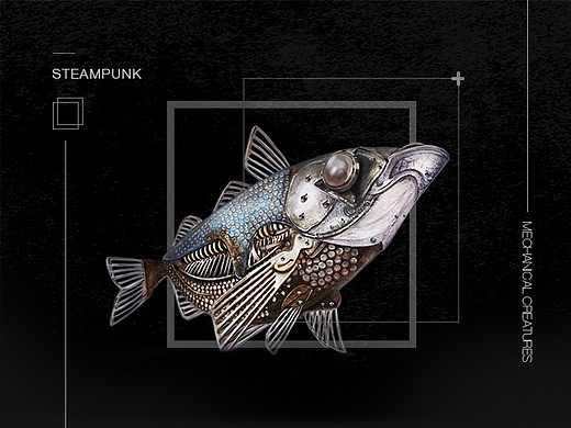 超写实蒸汽朋克机械鱼