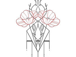 纹身手稿结合体花手稿