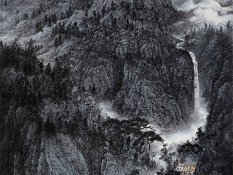 中国画 山水画 国展作品 方染之作品