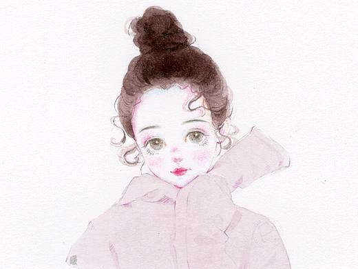水彩少女手绘卡通水彩教程女生头像插画森系治愈教程