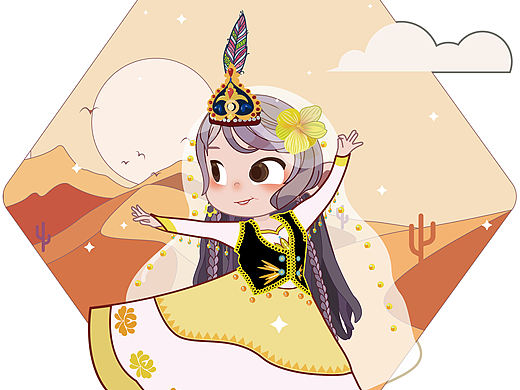 卡通民族系列插画