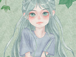 森系少女清新插畫