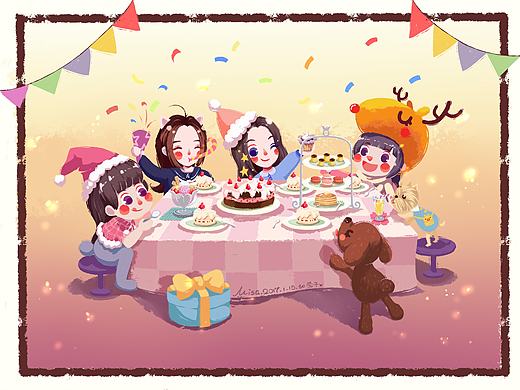 給瑩子寶寶的生日賀圖（個人主頁-ZMTk4NzgzODQ=） - 商業(yè)插畫 - 站酷設(shè)計師Misa醬原創(chuàng)素材 - 站酷ZCOOL