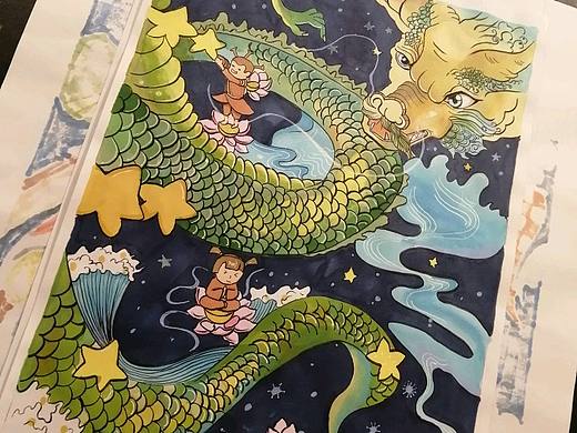 马克笔手绘装饰画海报