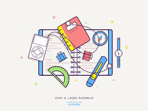 描边风小插画图标练习