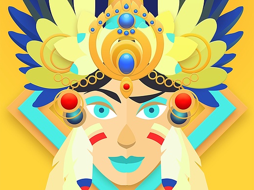 轻拟物插画<indian&gt