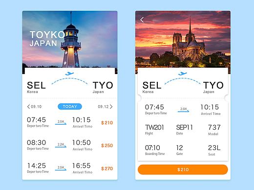 旅游类APP界面设计 UI界面设计