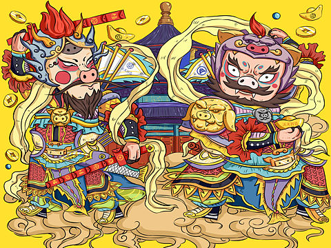 猪年门神