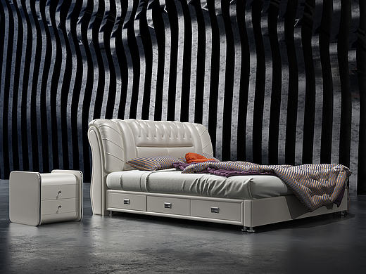 随性作品之皮床家具海报