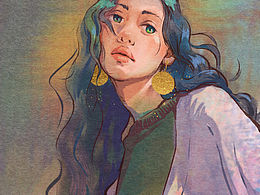 板繪仿水彩人像練習