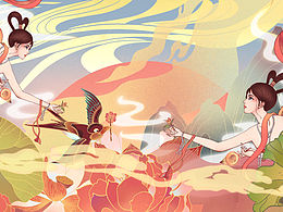 國風插畫作品+樣機