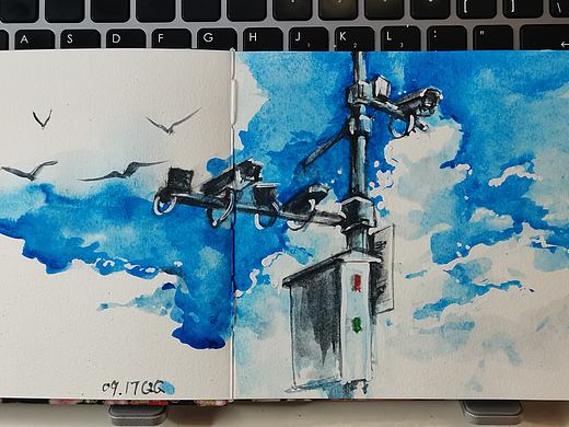 水彩风景写生之~我眼观六路耳不听