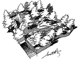 三点透视景观设计概念生成全过程记录