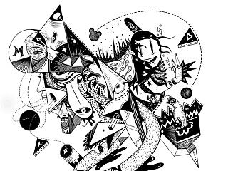 黑白插画123