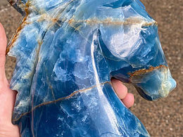 天然大理石 蓝玉马头