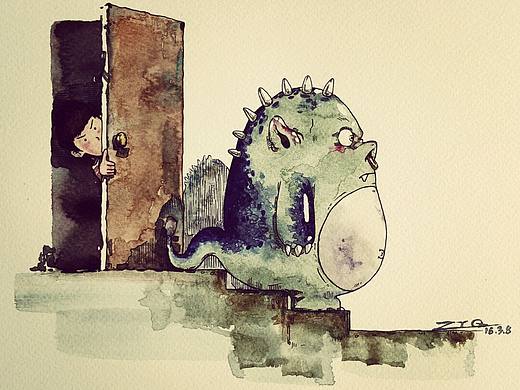 原創(chuàng)小怪物，希望大家喜歡(????ω????)（個(gè)人主頁(yè)-ZMTkwNTE1ODQ=） - 藝術(shù)插畫(huà) - 站酷設(shè)計(jì)師趙延強(qiáng)ART原創(chuàng)素材 - 站酷ZCOOL