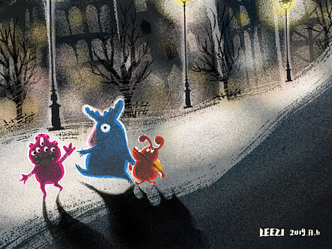 《用餐系列之饭后散步》（个人主页-ZMzgxNTE2NTI=） - 商业插画 - 站酷设计师李子是女大王原创素材 - 站酷ZCOOL