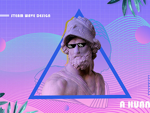 蒸汽波（个人主页-ZNDM1ODc1MDQ=） - 海报 - 站酷设计师阿欢大官人原创素材 - 站酷ZCOOL