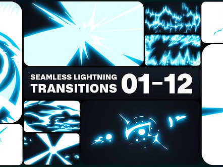 AE模板|酷炫无缝闪电过渡光学效果标题展示极限运动