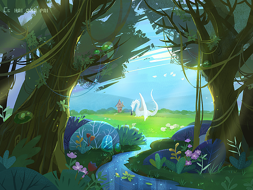 幻想世界-森林（个人主页-ZNjA5MDgzNDg=） - 概念设定 - 站酷设计师Cc渡狸原创素材 - 站酷ZCOOL