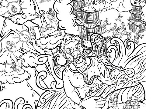 重阳节来历原创插画