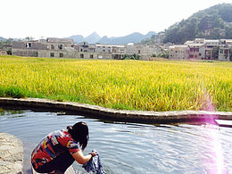 一位來(lái)黃果樹(shù)石頭寨學(xué)蠟染的小姑涼
