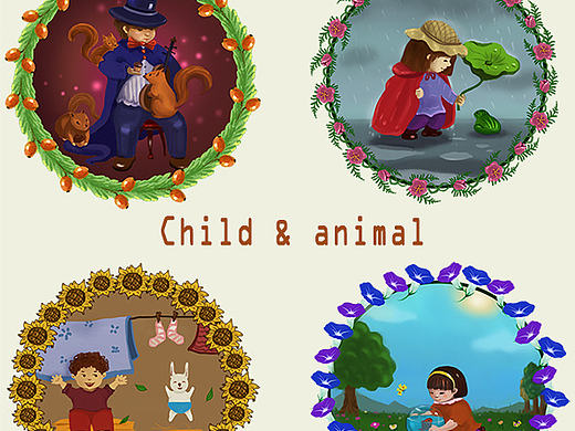 花环系列小插画 