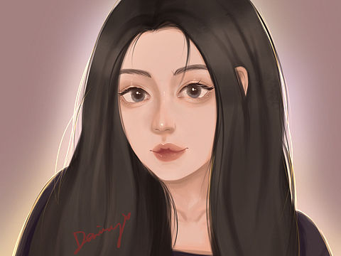 【procreate手绘头像】闪闪发光的女孩