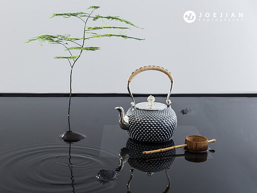 静物摄影-银壶茶器