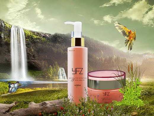 化妆品合成海报