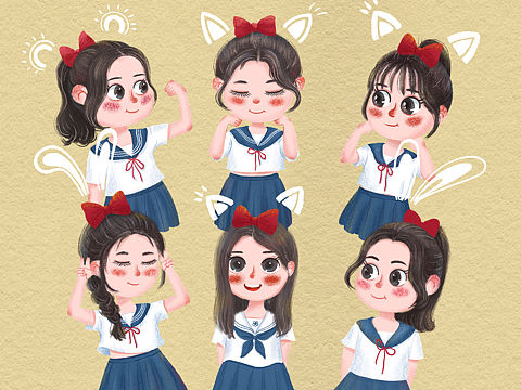 JK制服 Q版頭像（個(gè)人主頁-ZNDE5MjE4NDg=） - 兒童插畫 - 站酷設(shè)計(jì)師是敖凌呀原創(chuàng)素材 - 站酷ZCOOL