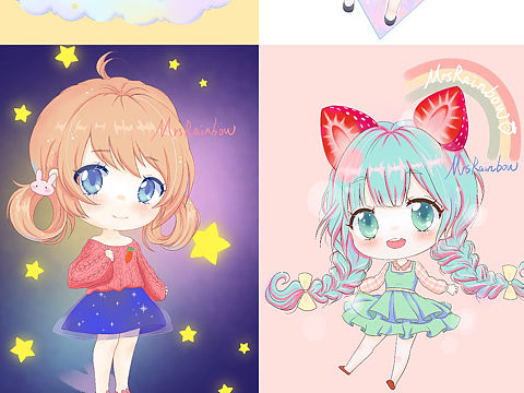 板绘可爱Q版动漫人物原创