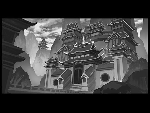 峨眉派建筑群气氛图（个人主页-ZMTgwMjUyOTY=） - 游戏原画 - 站酷设计师晕游仙人原创素材 - 站酷ZCOOL