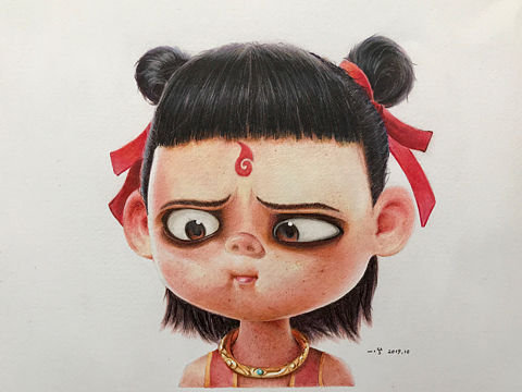 彩鉛小哪吒（個(gè)人主頁(yè)-ZMzk5MDUxMDA=） - 繪畫 - 站酷設(shè)計(jì)師一兮手繪原創(chuàng)素材 - 站酷ZCOOL